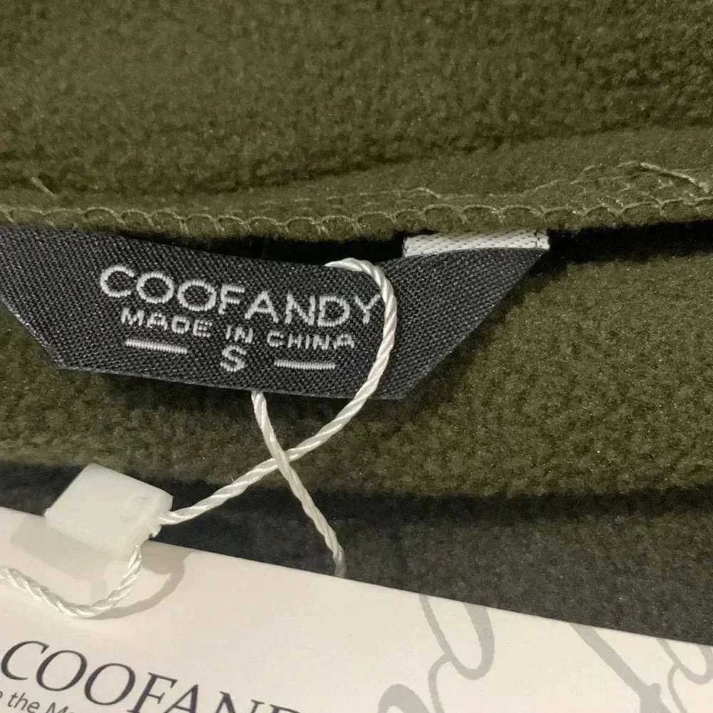 Coofandy mens soft shell outdoor hooded military green coat size S - Picture 6 of 6